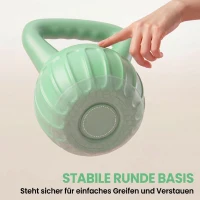 SPORTNOW Kettlebell Kugelhantel 6 kg Gewicht-Hantel mit Sand befüllt für Anfänger Zuhause Krafttraining 21 x 21 x 27 cm Grün(m-7)