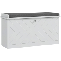 HOMCOM Mueble Zapatero con Banco con Estantes Ajustables y Cojín Acolchado para 8 Pares de Zapatos 80x26x48 cm Blanco