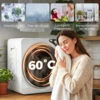 HOMCOM Máquina de Secar Roupa Compacta 5 kg 1000W com 5 Modos de Secagem Tambor em Aço Inoxidável Branco(m-6)