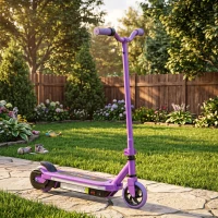AIYAPLAY Electric Scooter for Kids 6-14 Years, with Colourful Lights, Purple(m-9)