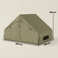 Outsunny Inflatable Tent Waterproof for Camping Blow Up Tent with Pump Carry Bag for 2-4 Person(m-3)