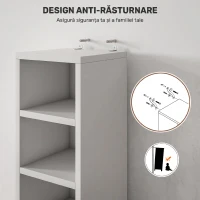 HOMCOM Raft Bibliotecă pentru CD-uri cu 12 rafturi, din MDF și panou aglomerat, 21x20x175 cm, Alb(m-6)