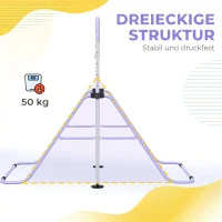 HOMCOM Bară Gimnastică Artistică pentru Copii Reglabilă cu 2 Inele, din Oțel, 148x105x88-128 cm, Mov(m-7)