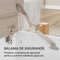 HOMCOM Bancă multifuncțională din lemn pentru dormitor și hol, alb, 100x40x40 cm(m-4)