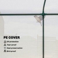 Outsunny Mini Greenhouse, Garden Tomato Growhouse with Roll-Up Door and 2 Mesh Windows, PE Cover, 200 x 75 x 188 cm, White(m-5)