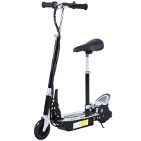 HOMCOM Foldable Powered Scooter with Adjustable Seat, Brake, Black(m-10)
