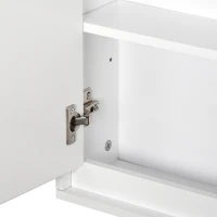 HOMCOM Armario de Baño con Espejo con 2 Puertas y Balda Ajustable Mueble Colgante de Estilo Moderno 48x14,5x45 cm Blanco(m-8)