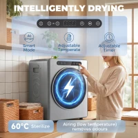 HOMCOM 5kg Compact 40-60℃  Tumble Dryer - Silver Tone(m-4)