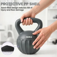 SPORTNOW Kettlebell for Strength Training Kettle Bell with Non-Slip Handle 10 kg Grey(m-5)