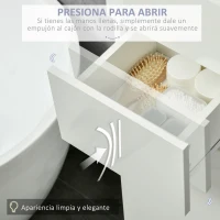 kleankin Columna de Baño con 1 Cajón y 5 Estantes Abiertos Mueble Auxiliar de Baño Estilo Moderno 30x28x170 cm Blanco(m-6)