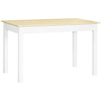 HOMCOM Mesa para 4-6 Personas para Comedor Cocina Salón de Melamina de Madera de Estilo Moderno 119x70x75 cm Roble y Blanco(m-1)