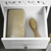 HOMCOM Armario de Almacenamiento Cajonera Blanca Cómoda con 3 Cajones para Cocina Comedor Salón Dormitorio 29,8x29,8x68,5 cm(m-9)