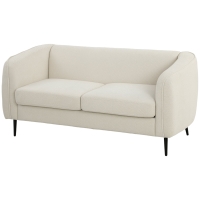 HOMCOM Canapé 2 places en velours, canapé de salon moderne 160 cm, assise large rembourrée, coussin épais à ressorts, beige