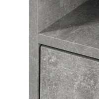 HOMCOM Recibidor de Entrada con Espejo Perchero y Zapatero Mueble de Recibidor de 2 Piezas con 6 Ganchos Estantes y Cajón Abatible para Pasillo Gris(m-8)