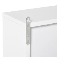 HOMCOM Armario de Baño con Espejo con 2 Puertas y Balda Ajustable Mueble Colgante de Estilo Moderno 48x14,5x45 cm Blanco(m-6)