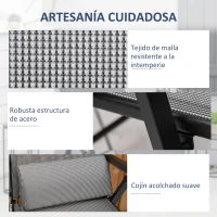 Outsunny Silla Reclinable Plegable de Jardín con Respaldo Ajustable en 9 Posiciones y Cojín Lumbar 70x65x111 cm Gris(m-6)