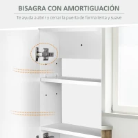HOMCOM Armario de Baño con Espejo Armario de 2 Puertas con 3 Estantes Interiores Estilo Moderno para Dormitorio Salón 80x15x60 cm Lila Claro(m-7)