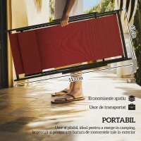 Outsunny Set de 2 Sezlonguri Rabatabile din Aluminiu si Textilen Rosu(m-4)