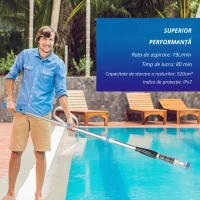 Outsunny Aspirator de piscina fara fir cu perie, aparat de curata usor pentru piscina cu stalp reglabil în 3 sectiuni pentru piscine interioare, supraterane si cazi cu hidromasaj(m-4)