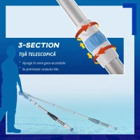Outsunny Aspirator de piscina fara fir cu perie, aparat de curata usor pentru piscina cu stalp reglabil în 3 sectiuni pentru piscine interioare, supraterane si cazi cu hidromasaj(m-5)