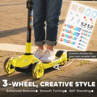 AIYAPLAY Three-Wheel Foldable Electric Scooter for Kids Aged 6-10 Years, Yellow(m-4)