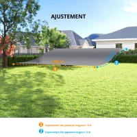 Outsunny Toit de rechange pour pergola Voile d'ombrage pour couverture de terrasse Bâche de rechange pour pavillon 3 x 3 m 298x293 cm Gris foncé(m-5)