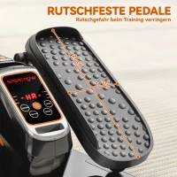 SPORTNOW Elektrische Elliptische Trainer, Pedalentoestel met 12 Aanpasbare Snelheden, Draagbaar, Licht, Afstandsbediening, LED-Monitor, Staal, Kunststof, Zwart(m-7)