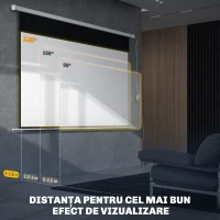 Homcom Ecran Proiector 100” – Montaj Pe Perete sau Tavan(m-6)