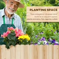 Outsunny Jardiniera pentru exterior, verticala si de dimensiuni reduse din lemn de brad cu orificiu de scurgere si protectie interioara, 86x30x50 cm, culoarea lemnului(m-7)