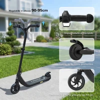 HOMCOM 120W Electric Scooter, E-Scooter, Adjustable Height, Rear Brake, for Ages 6+, Black(m-5)