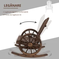 Outsunny Scaun Balansoar de Gradina din Lemn de Molid, Culoarea Lemn 88x68x92cm(m-7)