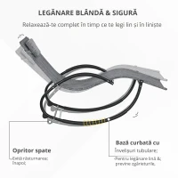 Outsunny Șezlong balansoar Zero-Gravity pentru exterior, impermeabil, cu pernă pentru cap, 155x61x88 cm, gri(m-7)