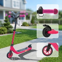 HOMCOM Electric Scooter for Kids 6+, Foldable E Scooter, Up to 8 KM/H, Maximum Range 6 KM, Adjustable Height, Pink(m-5)