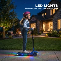 AIYAPLAY Three-Wheel Foldable Electric Scooter for Kids Aged 6-10 Years, Blue(m-5)