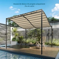 Outsunny Toile de rechange pour pergola, voile d'ombrage pour terrasse, bâche de rechange pour pavillon 3 x 3 m 298 x 293 cm, blanc crème(m-9)