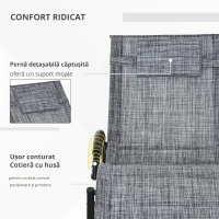Outsunny Șezlong balansoar Zero-Gravity pentru exterior, impermeabil, cu pernă pentru cap, 155x61x88 cm, gri(m-8)