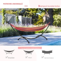 Outsunny Structura pentru Hamac Universal de 3m, Suport din Metal, 300x90x100cm, Negru(m-5)