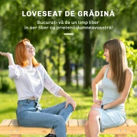 Outsunny Banca de Exterior Impermeabila 2 Locuri din Lemn de Brad 110x38x35cm(m-4)