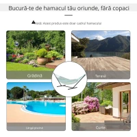 Outsunny Schelet pentru Hamac Greutate Maxima 120Kg in Metal, Negru, 360x92x112cm(m-5)