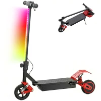 AIYAPLAY Foldable Kids Electric Scooter with LCD Display, Dual Shock Absorption, Up to 15 KM/H, Max Range 6 KM for Age 6-14, Red(m-10)
