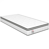 HOMCOM Matratze 90 x 190 cm, 20 cm Höhe, 7-Zonen Taschenfederkern mit kühlendem Memory-Schaum-Gel