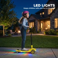 AIYAPLAY Three-Wheel Foldable Electric Scooter for Kids Aged 6-10 Years, Yellow(m-5)