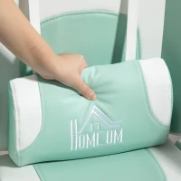 HOMCOM Cat Ear and Paw Reclining Office Chair, with Footrest - Light Blue/White(m-11)