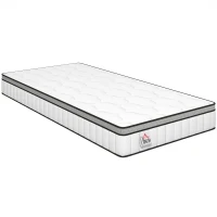HOMCOM Matratze 90 x 190 cm, 20 cm Höhe, 7-Zonen Taschenfederkern mit kühlendem Memory-Schaum-Gel(m-8)