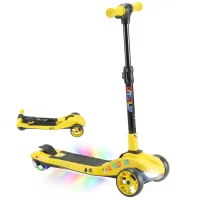 AIYAPLAY Three-Wheel Foldable Electric Scooter for Kids Aged 6-10 Years, Yellow(m-11)