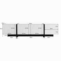 Stylish TV Cabinet with MDF and Particleboard Construction, Soft-Close TV Stand with 3 Doors and 2 Drawers, 190L x 35W x 45H cm, Black+White(m-3)