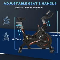 HOMCOM Exercise Bike with Adjustable Resistance 5-Position Seat Heavy-Duty for Indoor Gym Office Black(m-6)