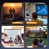 HOMCOM Projectiescherm 4:3, filmscherm voor thuis of kantoor, zwart(m-6)