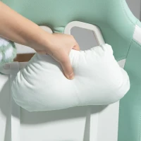 HOMCOM Cat Ear and Paw Reclining Office Chair, with Footrest - Light Blue/White(m-10)