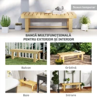 Outsunny Banca de Exterior Impermeabila 2 Locuri din Lemn de Brad 110x38x35cm(m-7)
